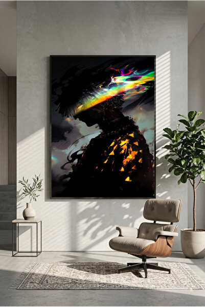 postercraft Poster de artă Demon Slayer Zenitsu, pictat pe lemn (fără ramă)