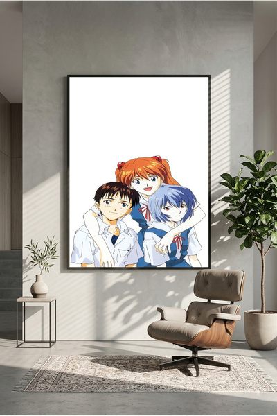 postercraft Ξύλινη αφίσα ζωγραφικής Evangelion με τους Shinji, Asuka & Rei (Χ...