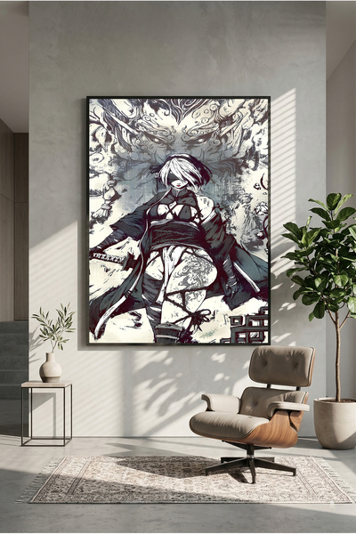 postercraft Poster din lemn cu artă Nier Automata 2B (fără ramă)