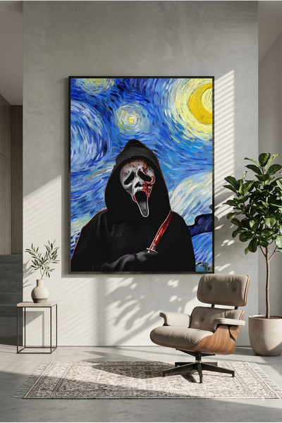 postercraft Scream x Starry Night Modern Panel Tablo Poster