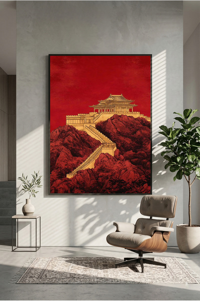 postercraft Poster din lemn Marele Zid al Chinei (fără ramă)