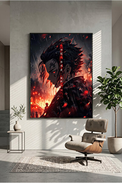 postercraft Poster de artă Demon Slayer Kamado Tanjiro, pictat pe lemn (fără ...