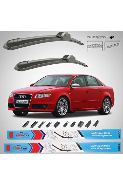 TEAMCAR ® Audi A4 B7 (2004–2008) Wiper Blades – Flat 10 Front Adaptor Set