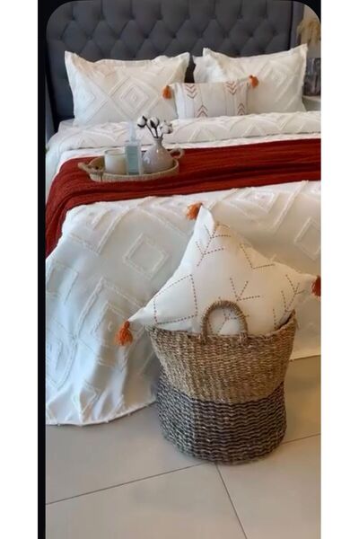 best house decor Çift Kişilik Iskandinav Yatak Örtüsü 240x250 Cm 2 Adet Yastık Kılıfı