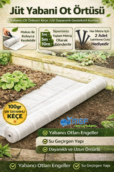 SeraTrend 1x1 METRE AĞAÇ KORUMA ÖRTÜSÜ VE SABİTLEME ÇİVİSİ BEYAZ YER ÖRTÜSÜ Y...