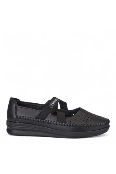 Nesil Shoes Ayzen 772 Μαύρα Διάτρητα Ανατομικά Γυναικεία Παπούτσια