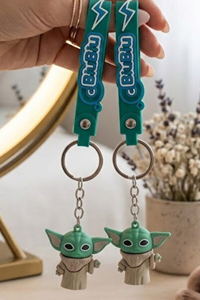 Birmem 2'li Set Sevimli Yeşil Uzaylı Bebek Figürlü Silikon Anahtarlık - 3D Ga...