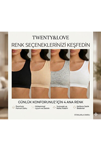 Twentyipek Σετ Βαμβάκι τεμαχίων γυναικεία μισά σουτιέν με λουράκια σε λευκό, ...