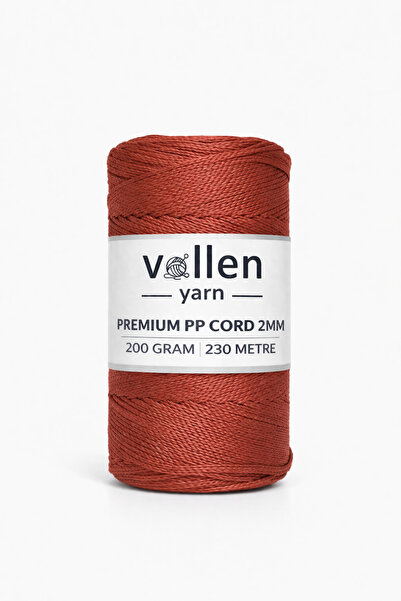 vollen yarn 200gr/230m Πολυεστερικό κορδόνι μακραμέ Premium 2mm, κορδόνι μακρ...