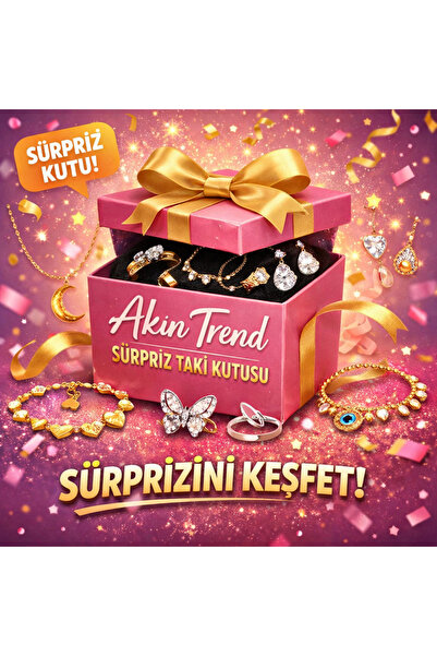 Akın Trend صندوق مجوهرات مفاجئ يحتوي على 10 قطع من مجموعة مجوهرات متنوعة