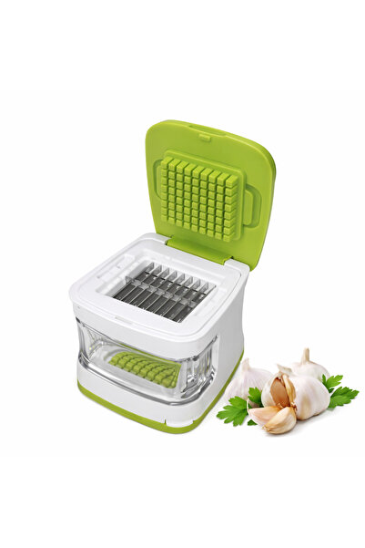 Generic Manual Garlic Chopper Quick Press Cubes Practical Mini Design Easy Cl...
