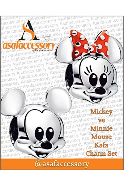 asaf Minnie ve mickey kafa charm set |