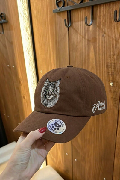 Trampoline Tabby Cat Nakışlı Şapka - Hayvan Figürlü Şapka