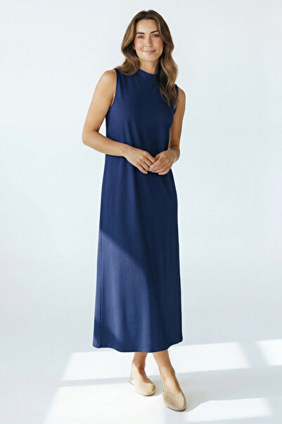 Betimoda Γυναικείο φόρεμα τεσσάρων εποχών χωρίς μανίκια από βισκόζη με μισό ζ...