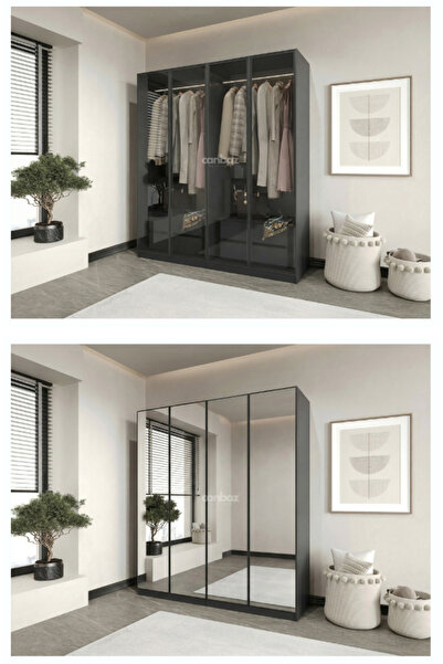 CANBAZ FURNİTURE Esla modüllü 4 kapaklı %100 MDF (KURULUM DAHİL)