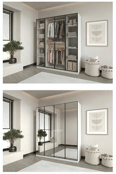 CANBAZ FURNİTURE Esla modüllü 4 kapaklı %100 MDF (KURULUM DAHİL)