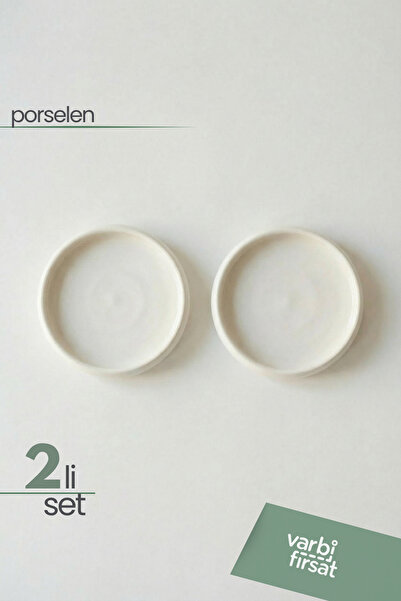 Varbifırsat Aura 2'li Porselen Sunum Tabağı 13 cm |Yuvarlak Servis, Kahvaltı ...