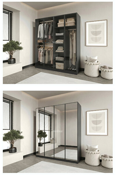 CANBAZ FURNİTURE Esla modüllü 4 kapaklı %100 MDF (KURULUM DAHİL)