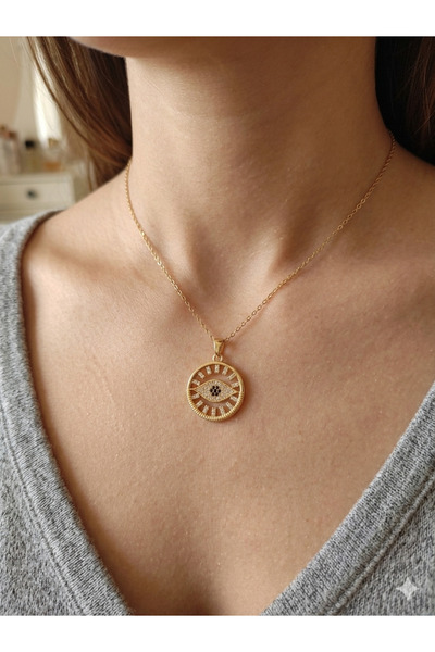 lavante butik kendini özel hisset Zircon Stone Eye-Shaped Evil Eye Necklace