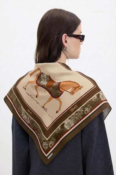 HAWWA Atlı Asalet Desenli Bandana Fular