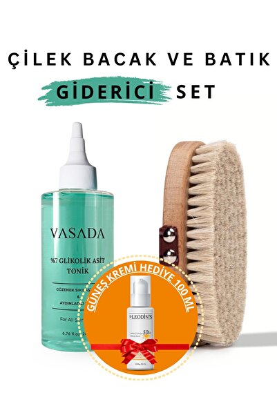 LEODİNS Selülit, Batık Ve Çilek Bacak Karşıtı Bakım Seti | At Kılı Fırçası - ...