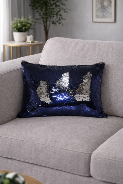 MER HOME Ορθογώνιο κάλυμμα μαξιλαριού ριχτάρι με παγιέτες διπλής κατεύθυνσης ...