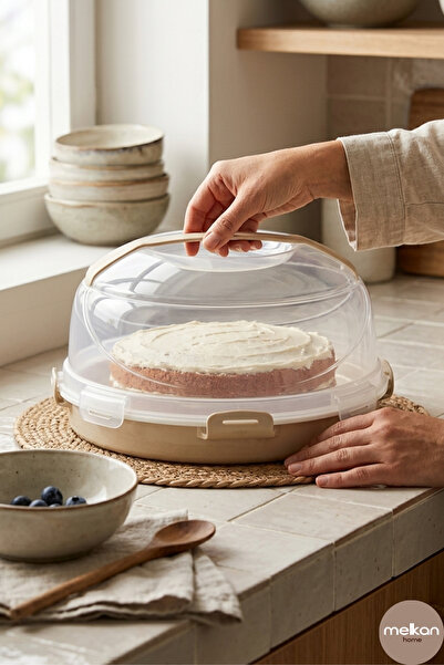 Melkan Home Cake Jar with Chamber & Cake Jar 7 Liters + 2.5 Liters Cream with...