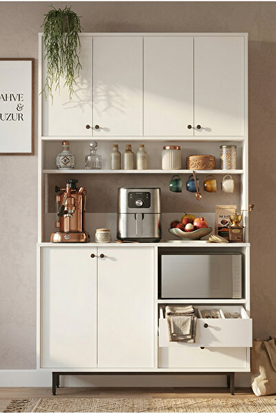 Robin Home Lounge Kahve Köşesi Çok Amaçlı Dolap Mutfak Dolabı Beyaz