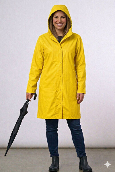 HGROUP Unisex Su Geçirmez Kapüşonlu Yağmurluk, Hafif ve Katlanabilir Yağmur P...
