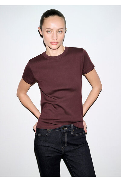 Mavi Burgundy Basic T-Shirt Fitted / Bodycon Cut 1614065-70223