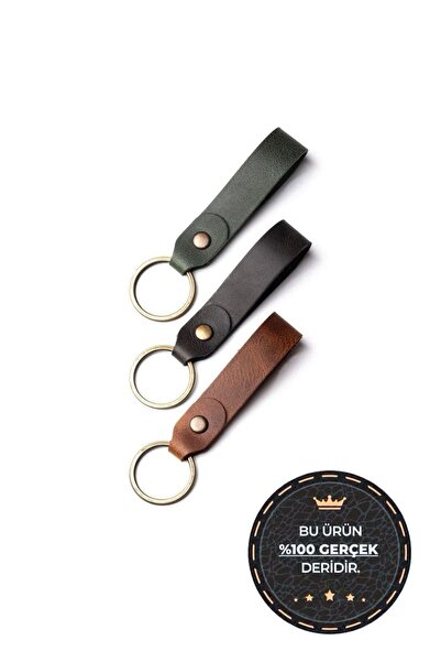 clawleather 3 Adet Hakiki Deri Anahtarlık