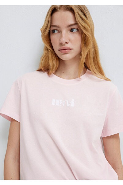 Mavi Women's M1612241-89200 Logo T-Shirt Pink-A Boo Standard