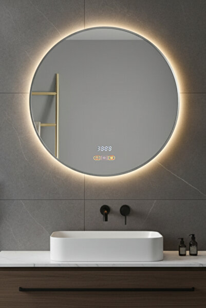 Avend HD Akıllı Hareket Sensörü Buhar Tutmaz 3 Renk Led Işık 90 CM Gümüş Çerç...