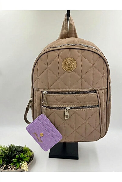 ateş3434 İkra Çanta Quilted Backpack (with Wallet Gift)