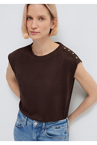 Mavi Shoulder Detail Brown T-Shirt Regular Fit / Normal Cut 1613951-70236