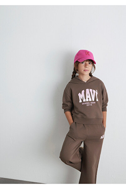 Mavi سويت شيرت بني مطبوع عليه شعار 7S10124-87181