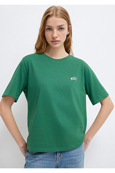 Mavi Grünes T-Shirt mit Logodruck, normale Passform / normaler Schnitt 161190...