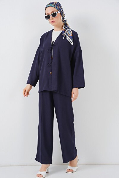 Hiccup BDART Set din cardigan cu decolteu în V și pantaloni cu picioare largi