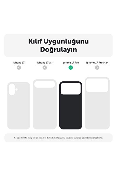 Zebana Apple iPhone 17 Pro Uyumlu Kılıf Pink Heart Silikon Kılıf Pembe