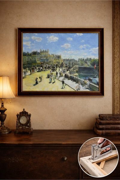 Renoir (PONT NEUF KÖPRÜSÜ 1872) Çerçeveli Klasik Vintage Duvar Tablo