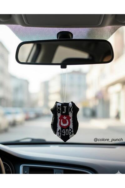Colore BJK Araba Süsü Taraftar Dikiz Ayna Süsü/Punch El İşi Beşiktaş
