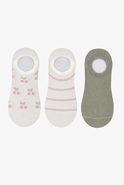 Penti 3 Ζεύγη Κάλτσες Burun χωρίς ραφές Βαμβάκι Χρώμα Κερασί Με σχέδιο Αθλητι...