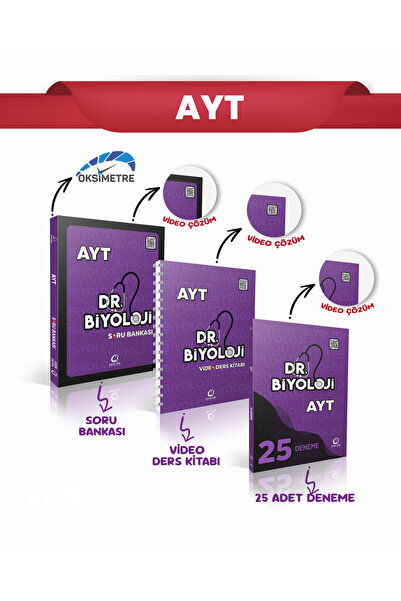 Oksijen Yayınları DR.BİYOLOJİ AYT SORU BANKASI-VİDEO DERS KİTABI-25 DENEME
