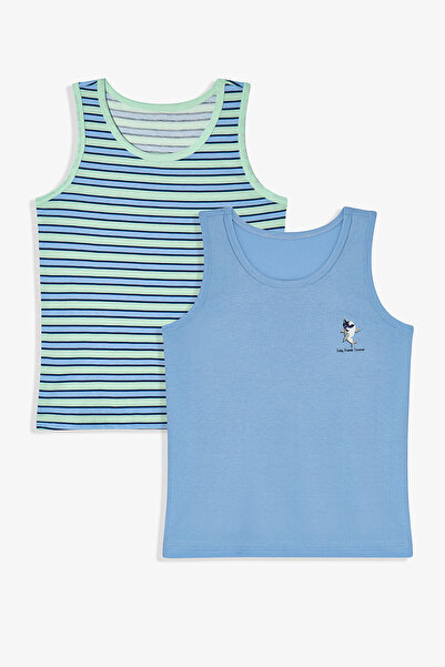 Penti Blue Boy's Fishy Friends Cotton 2-Piece Undershirt