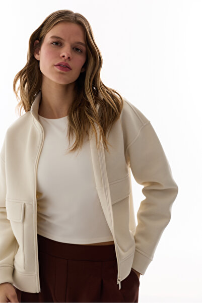 Penti Μπουφάν κατάδυσης με τσέπες σε χρώμα πέτρας