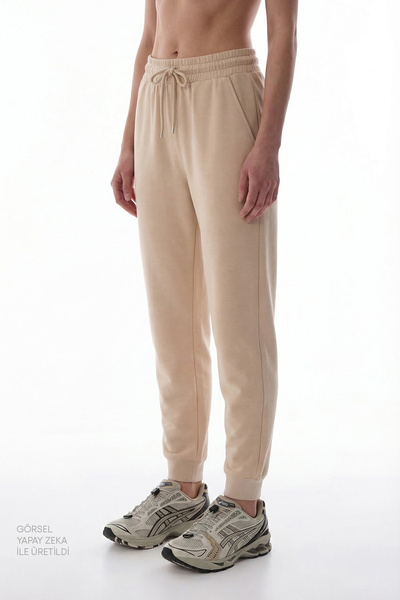 Penti Παντελόνι τζόγκερ με λάστιχο στον αστράγαλο σε παστέλ μπεζ μοντάλ