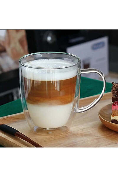 dealshopromania Σετ 6 διπλοτοίχων φλιτζανιών καφέ από ανθεκτικό στη θερμότητα...