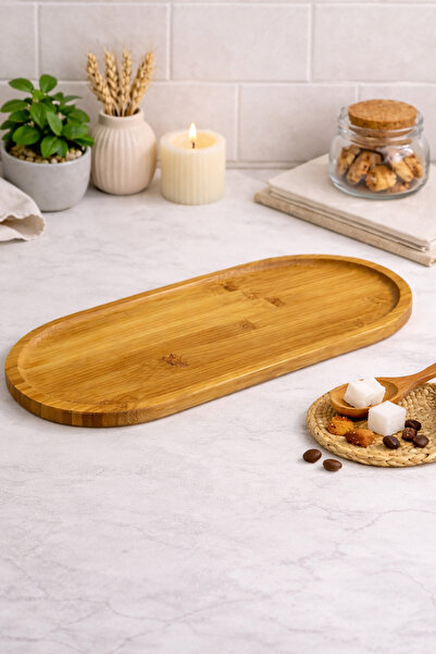 Tutku Home Bambu Sunum Tahtası, Sunum Tepsisi (35*16 Cm)