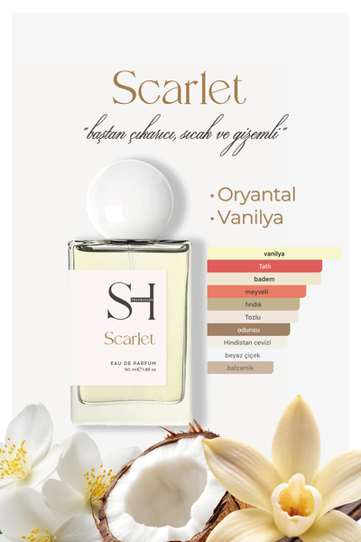 SH FRAGRANCES Scarlet EDP Kadın Parfüm | Tatlı Badem | Yasemin-Portakal Çiçeğ...