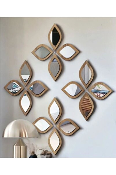 oncawall CEVİZ Su Damlası Dekoratif Ayna Seti 16 Adet